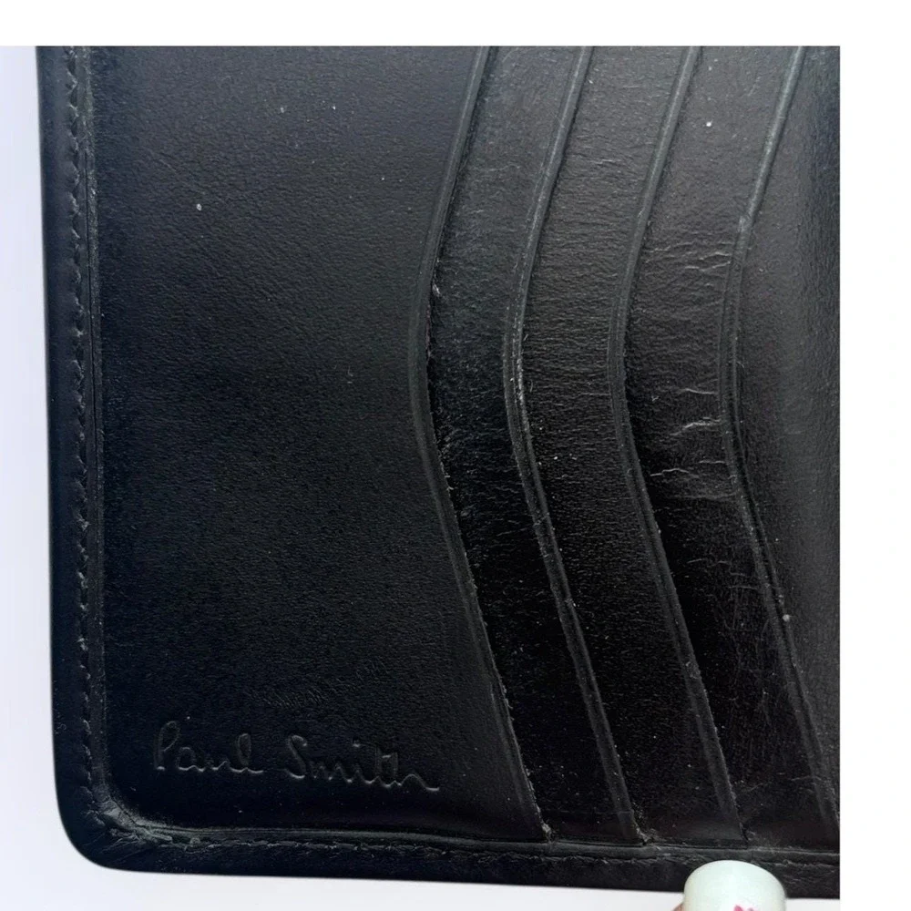 Paul Smith Zebra Print Calf Hair Leather Bifold Wallet Black White Made in Italy